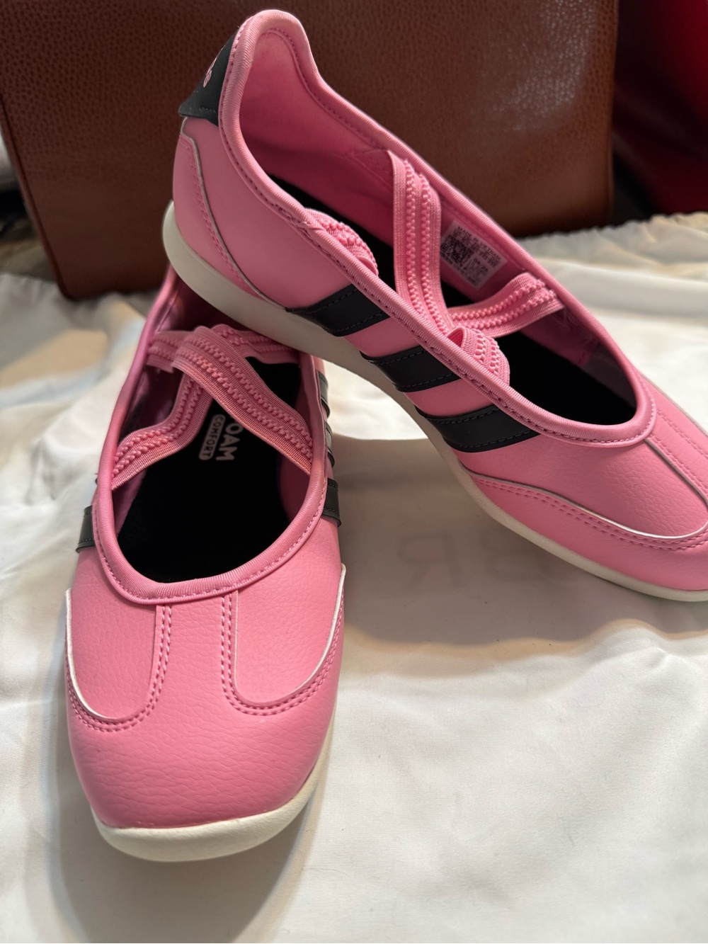 adidas Samba Pink Slip-On Sneakers with Black Stripes